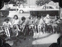 Sandy Haydock; Sheila; Ann Bennett; Pam Poole; Ruth Bennet McDougal Dorrough; Paul; Micky